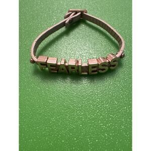 Fearless Bracelet Charm Buckle Rose Gold Costume Jewelry Faux Leather